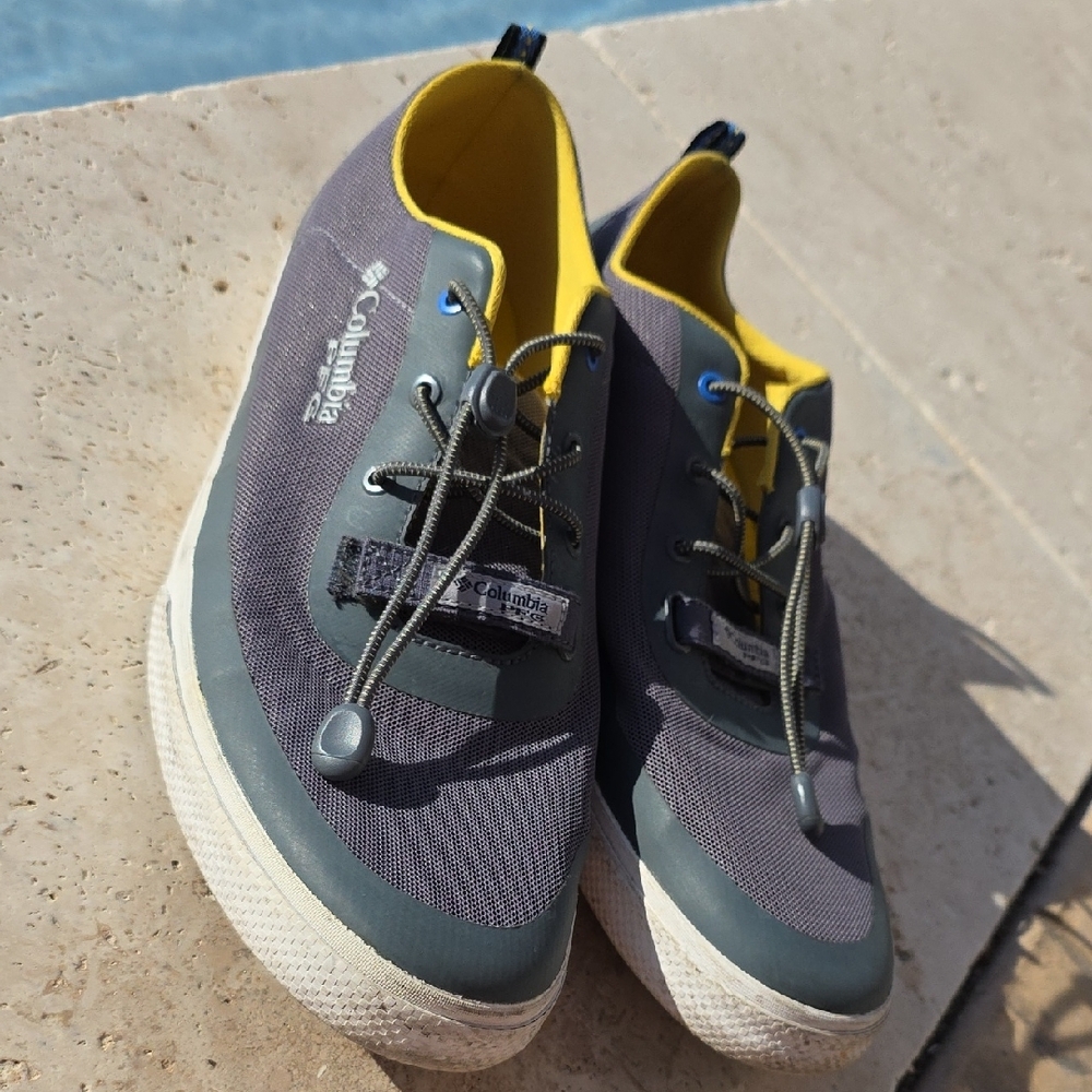 Columbia Men's Dorado CVO PFG boat shoe in the Ti Grey Steel/Electron Yellow - Picture 3 of 6